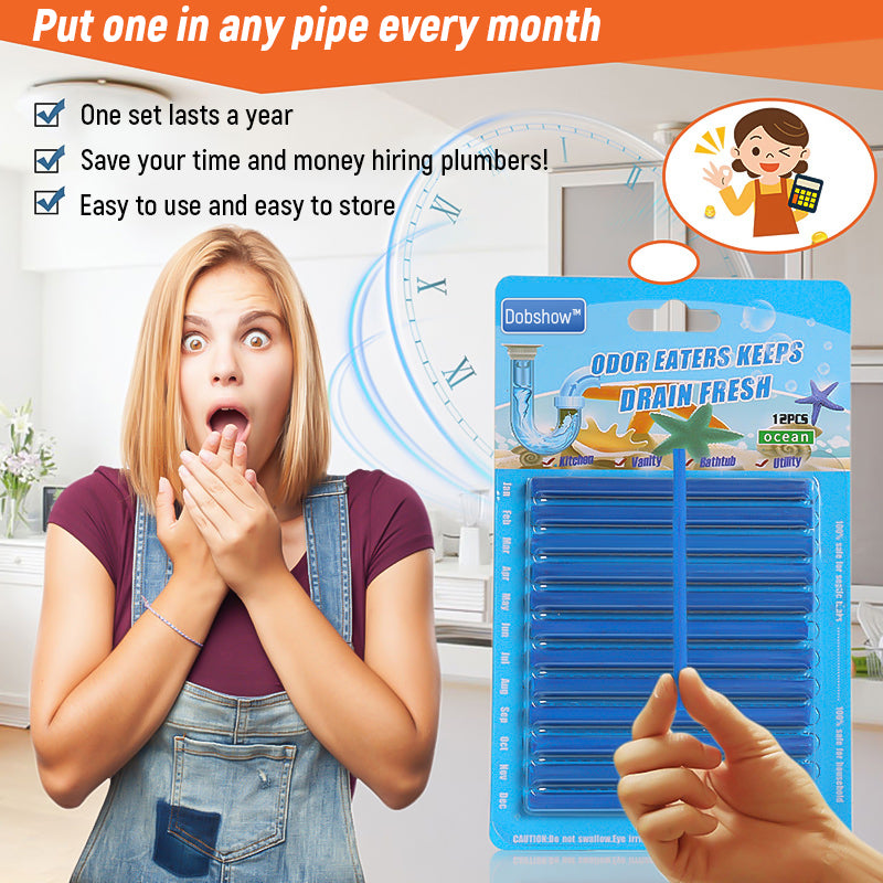 (✨Hot Sale Now) Dobshow™ 12/set Pipe Cleaning Sticks Oil Decontamination Kitchen Toilet Bathtub Drain Cleaneer